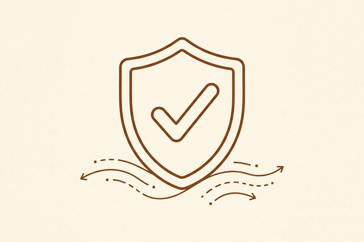 Illustration: ein Schutzschild mit Häkchen für rechtssicheres Tracking und Consent