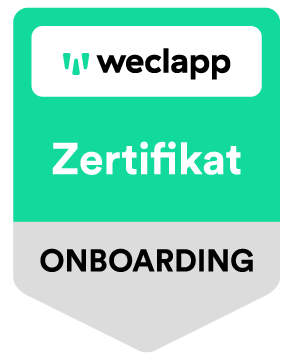 weclapp Zertifikat Onboarding