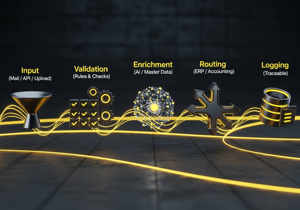 Illustration eines automatisierten Prozessflusses
